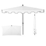 Sidney classic midcentury rectangular half market patio umbrella with crank - Tuesday Morning - Umbrellas & Sunshades