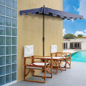 Sidney classic midcentury rectangular half market patio umbrella with crank - Tuesday Morning - Umbrellas & Sunshades