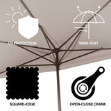 Sidney classic midcentury rectangular half market patio umbrella with crank - Tuesday Morning - Umbrellas & Sunshades