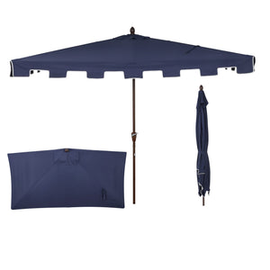 Sidney classic midcentury rectangular half market patio umbrella with crank - Tuesday Morning - Umbrellas & Sunshades