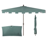 Sidney classic midcentury rectangular half market patio umbrella with crank - Tuesday Morning - Umbrellas & Sunshades