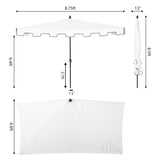 Sidney classic midcentury rectangular half market patio umbrella with crank - Tuesday Morning - Umbrellas & Sunshades