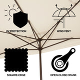 Sidney classic midcentury rectangular half market patio umbrella with crank - Tuesday Morning - Umbrellas & Sunshades