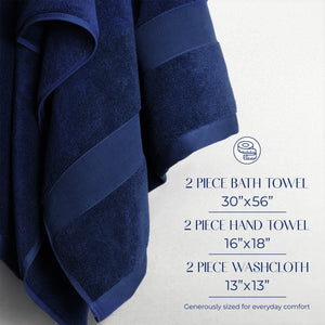 SIENA 6-Piece Turkish Towel Set – 700 GSM Turkish Cotton Luxury Hotel Bath Towels