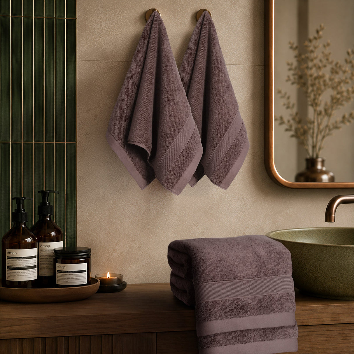 SIENA 4-Piece Turkish Cotton Hand Towels Set, Luxury Towels 700 GSM