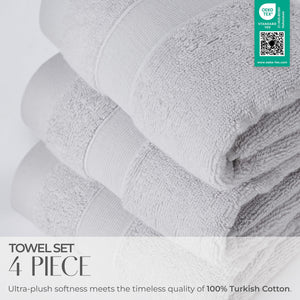 SIENA 4-Piece Turkish Cotton Hand Towels Set, Luxury Towels 700 GSM
