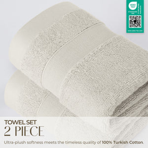 SIENA Luxury Turkish Cotton Hand Towels – 700 GSM, 16 x 28", 2-Piece