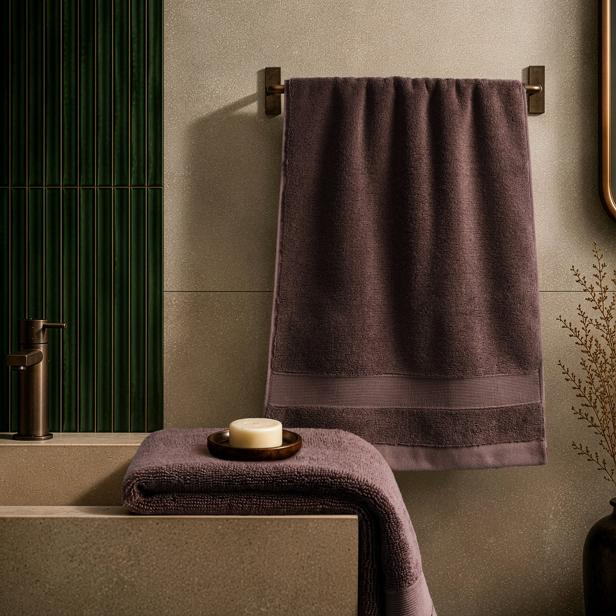 SIENA Luxury Turkish Cotton Hand Towels – 700 GSM, 16 x 28", 2-Piece