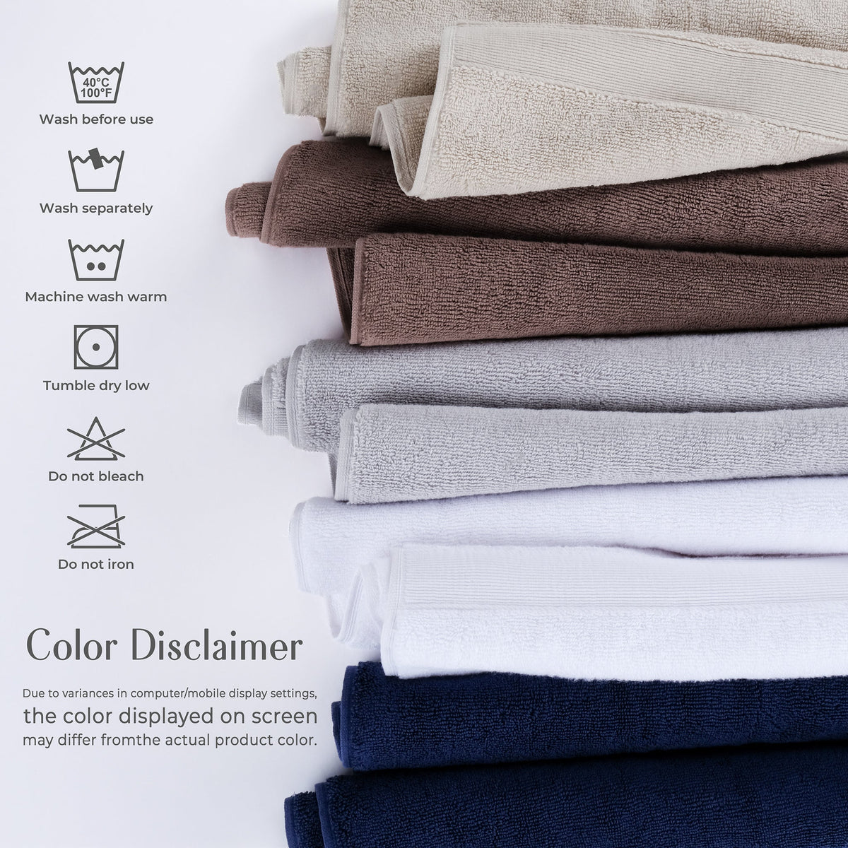 SIENA Luxury Turkish Cotton Hand Towels – 700 GSM, 16 x 28", 2-Piece