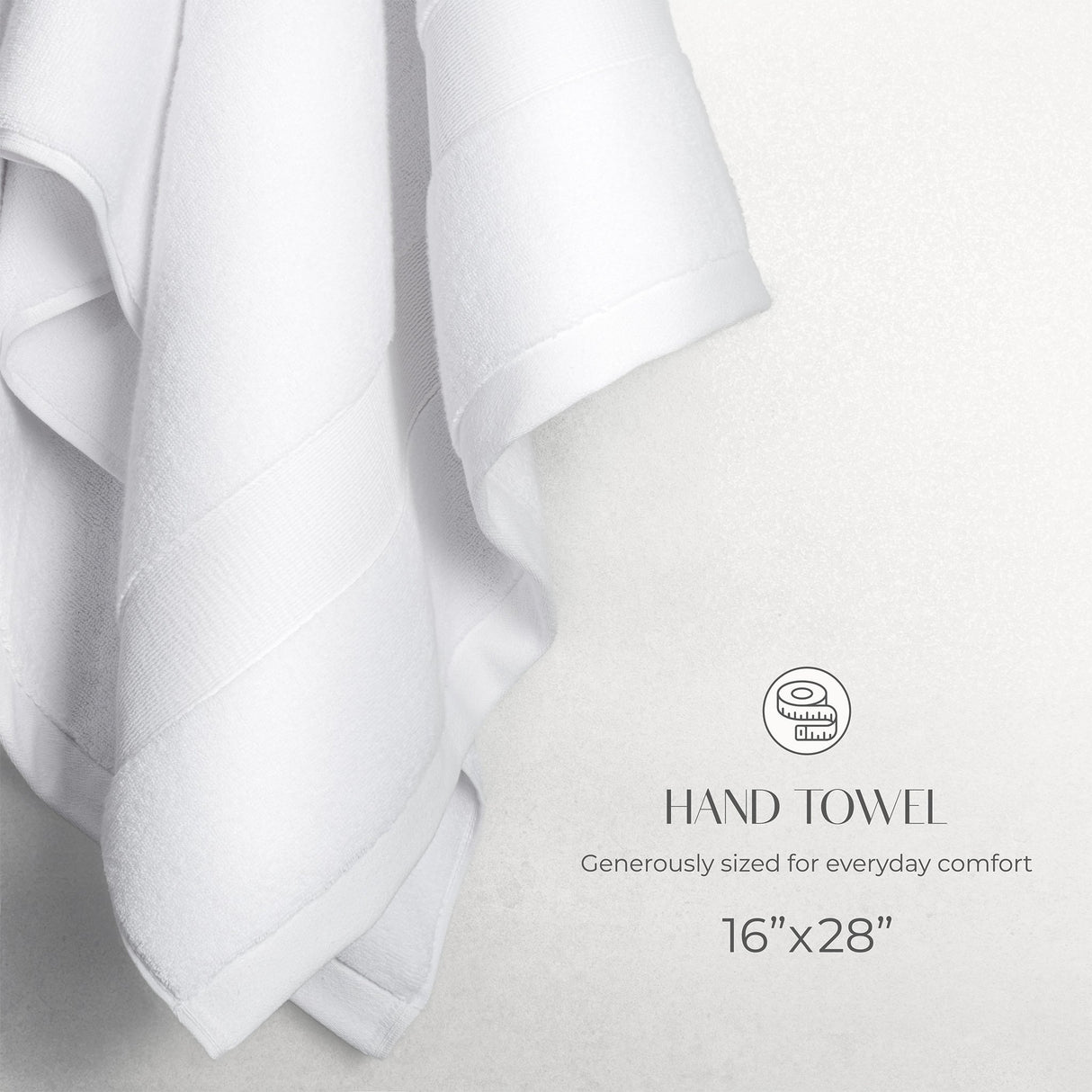 SIENA Luxury Turkish Cotton Hand Towels – 700 GSM, 16 x 28", 2-Piece