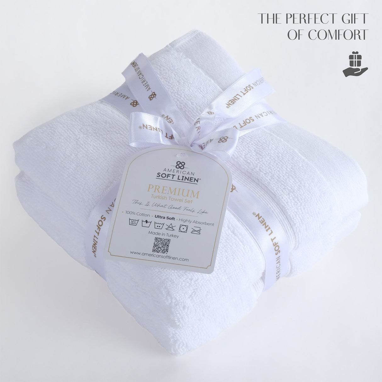 SIENA Luxury Turkish Cotton Hand Towels – 700 GSM, 16 x 28", 2-Piece