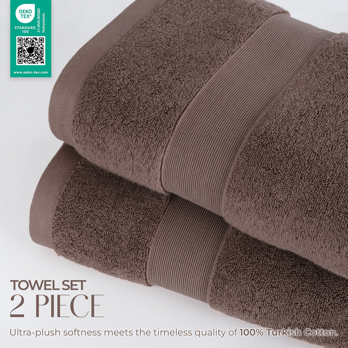 SIENA Turkish Cotton Jumbo Bath Towel Set – 700 GSM, 30 x 56", 2-Piece