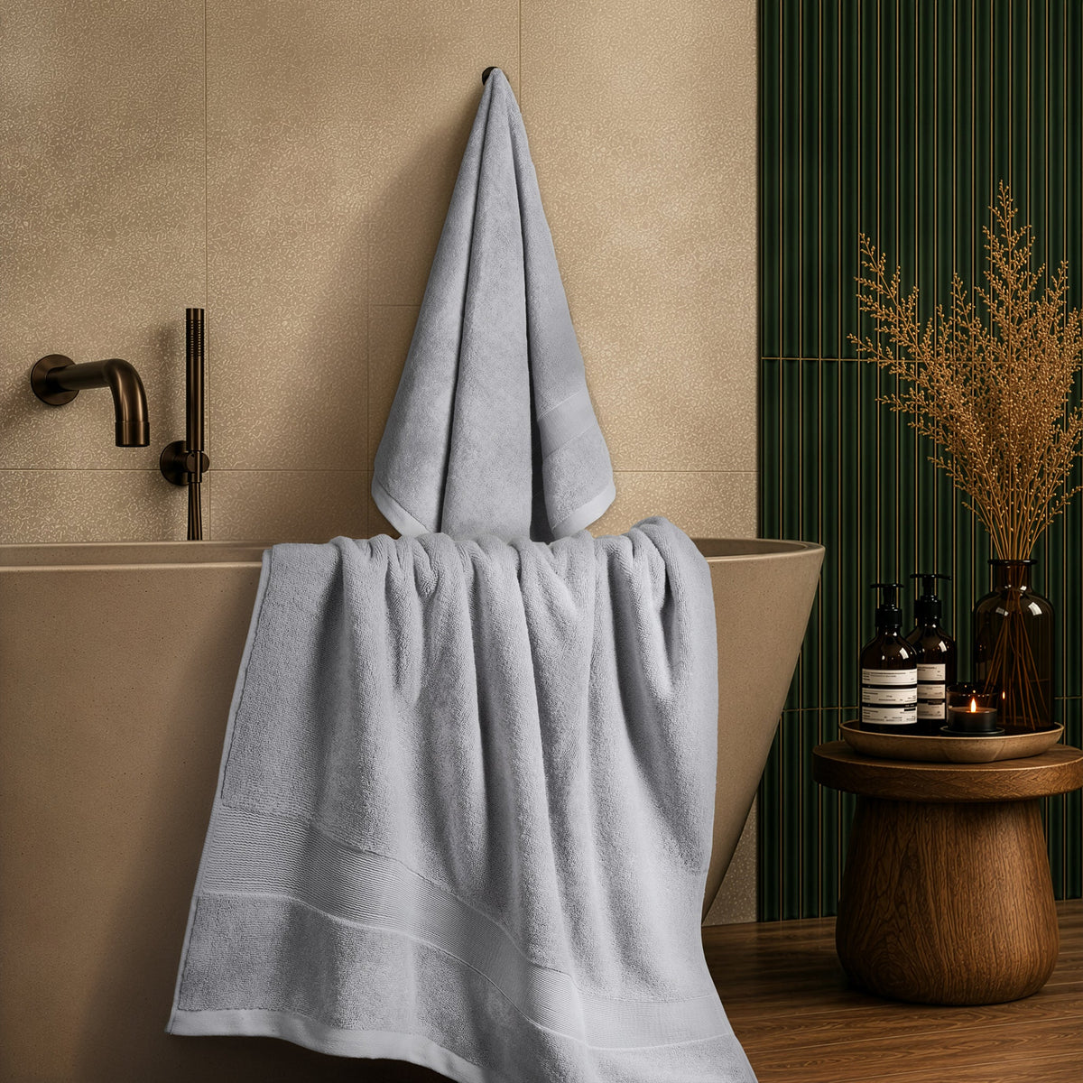 SIENA Turkish Cotton Jumbo Bath Towel Set – 700 GSM, 30 x 56", 2-Piece