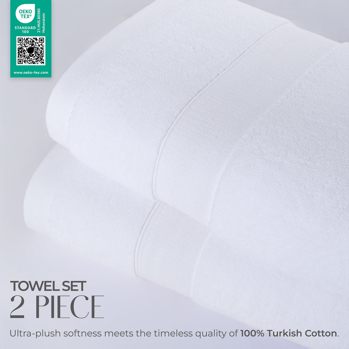 SIENA Turkish Cotton Jumbo Bath Towel Set – 700 GSM, 30 x 56", 2-Piece