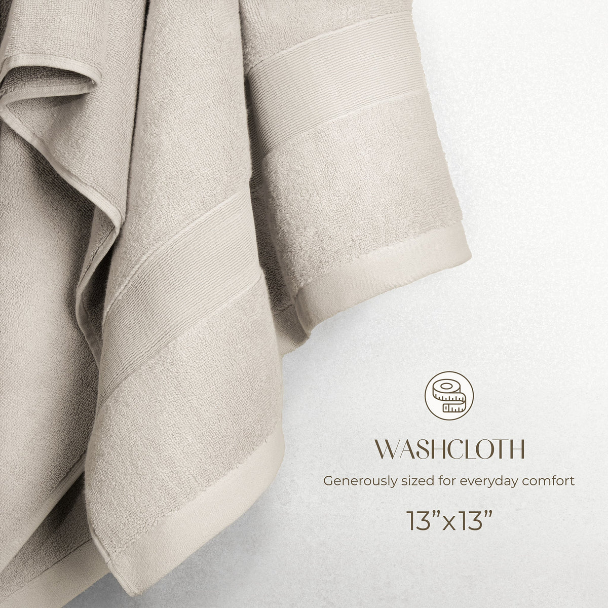 SIENA Turkish Cotton Washcloths – 700 GSM Luxury 13 x 13", 2-Piece
