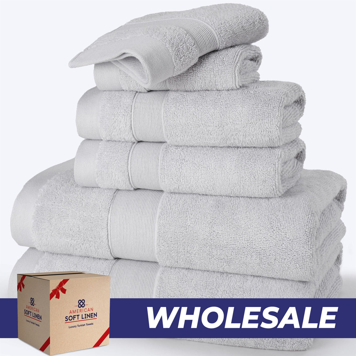 SIENA Wholesale 6-Piece Turkish Towel Set – 700 GSM Turkish Cotton, Case Pack of 9
