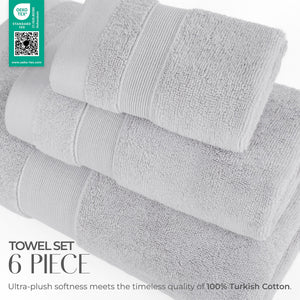 SIENA Wholesale 6-Piece Turkish Towel Set – 700 GSM Turkish Cotton, Case Pack of 9