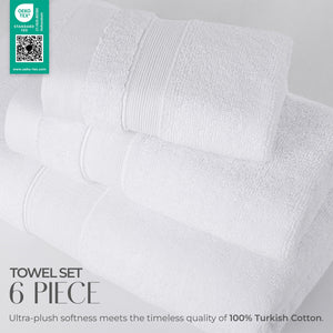 SIENA Wholesale 6-Piece Turkish Towel Set – 700 GSM Turkish Cotton, Case Pack of 9