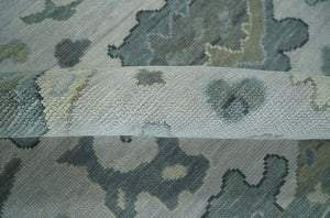 Silver and Gray Hand knotted Traditional Oushak Multi Size wool Area Rug