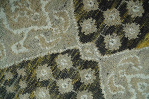 Silver, Beige, Olive and Charcoal Hand Knotted Traditional Heriz 5x8 wool Area Rug