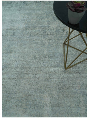 Silver design Modern Abstract Hand Knotted Bamboo Silk Area Rug