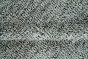 Silver, Gray and Charcoal Contemporary Hand knotted 6.6x10 wool Area Rug