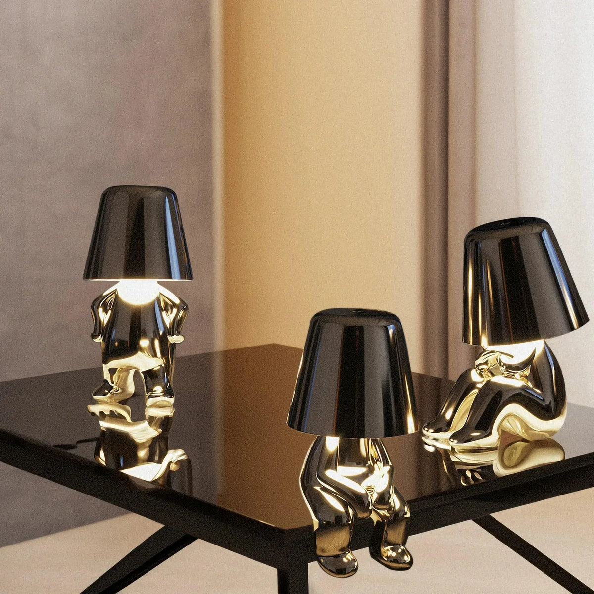 Silver Thinker LED Table Lamps Set