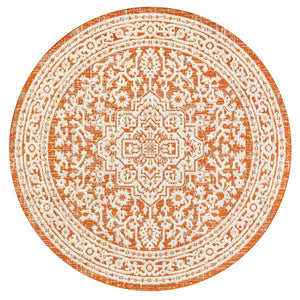 Sinjuri Medallion Textured Weave Indoor/Outdoor Round Area Rug - Tuesday Morning - Area Rugs