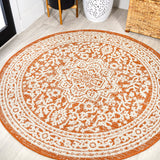 Sinjuri Medallion Textured Weave Indoor/Outdoor Round Area Rug - Tuesday Morning - Area Rugs