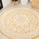 Sinjuri Medallion Textured Weave Indoor/Outdoor Round Area Rug - Tuesday Morning - Area Rugs