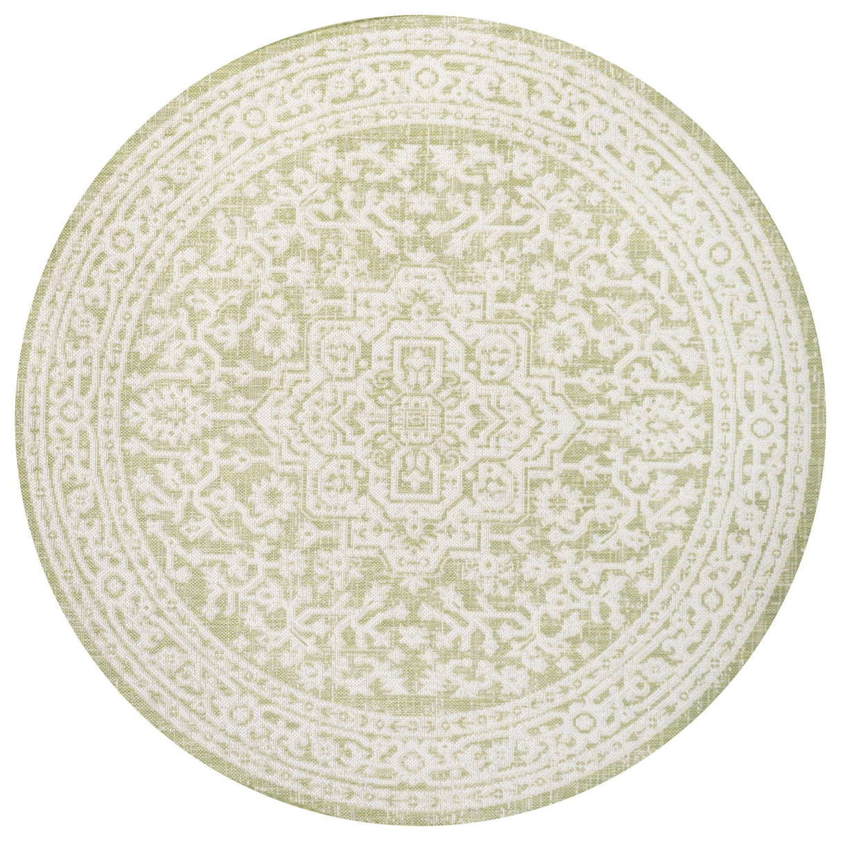 Sinjuri Medallion Textured Weave Indoor/Outdoor Round Area Rug - Tuesday Morning - Area Rugs
