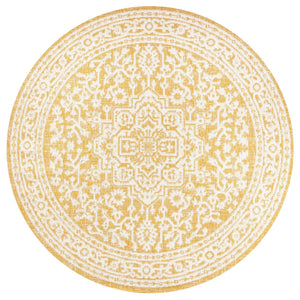 Sinjuri Medallion Textured Weave Indoor/Outdoor Round Area Rug - Tuesday Morning - Area Rugs