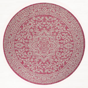Sinjuri Medallion Textured Weave Indoor/Outdoor Round Area Rug - Tuesday Morning - Area Rugs