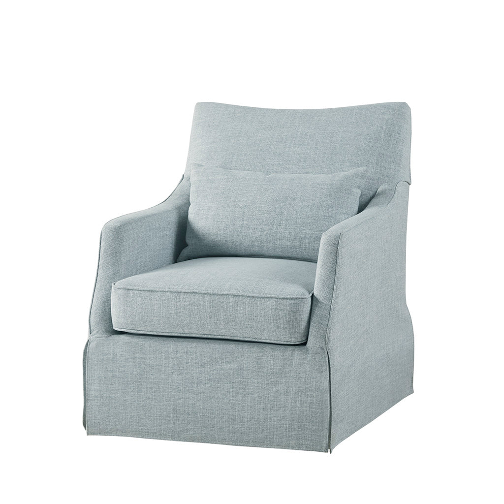 Skirted Swivel Chair with Loose Seat Cushion - Accent Chairs