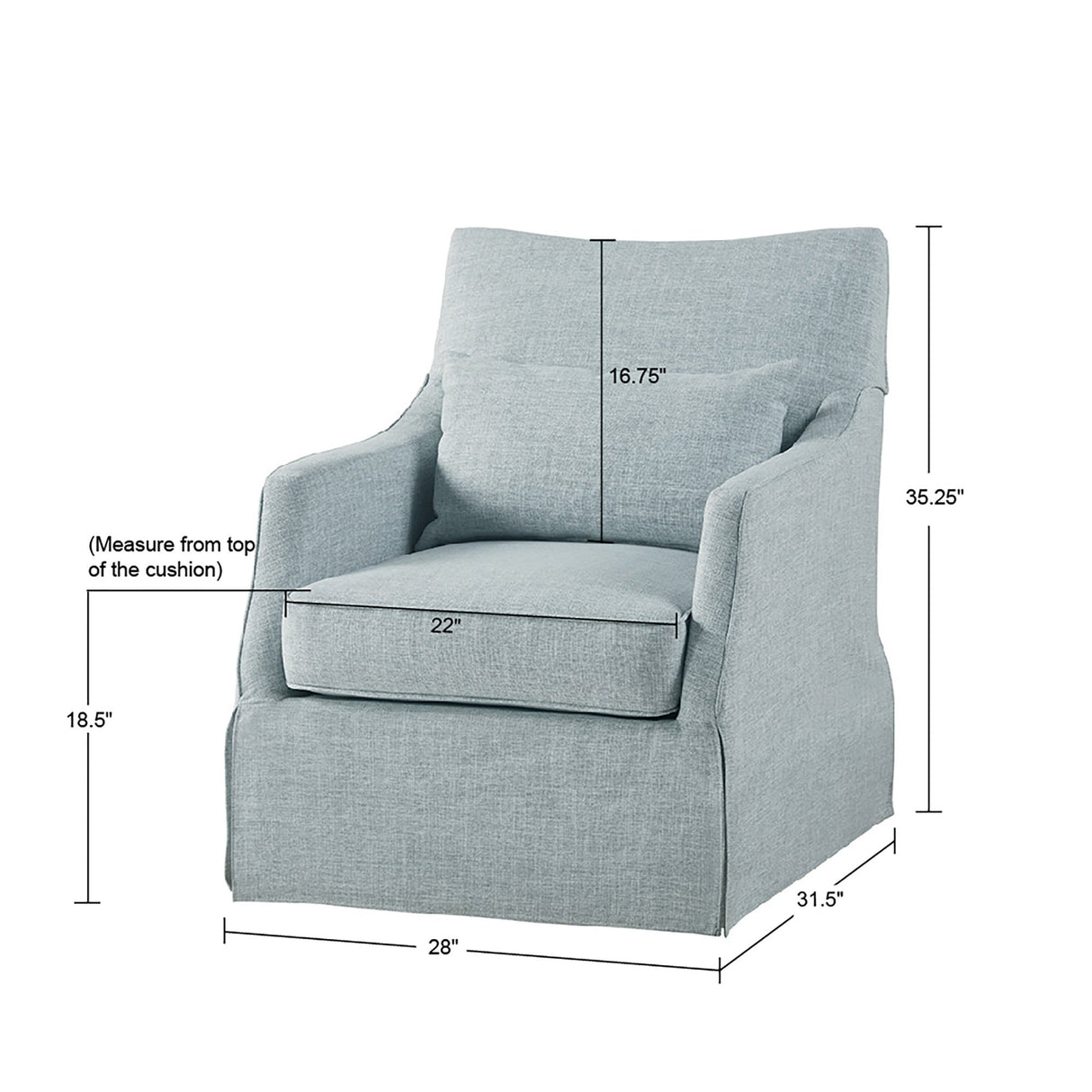 Skirted Swivel Chair with Loose Seat Cushion - Accent Chairs