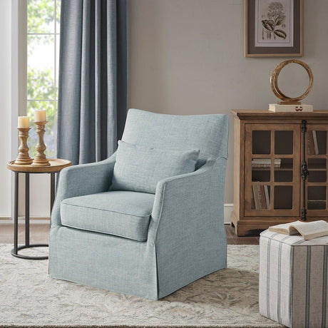 Skirted Swivel Chair with Loose Seat Cushion - Accent Chairs
