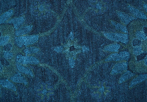 Sky Custom Made Blue Traditional Oushak Design Overdyed Wool Rug