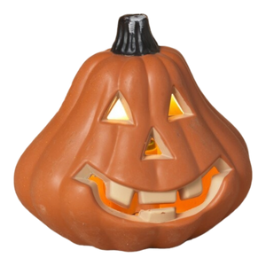 Lighted Halloween Pumpkin - 6 Inch - Wide