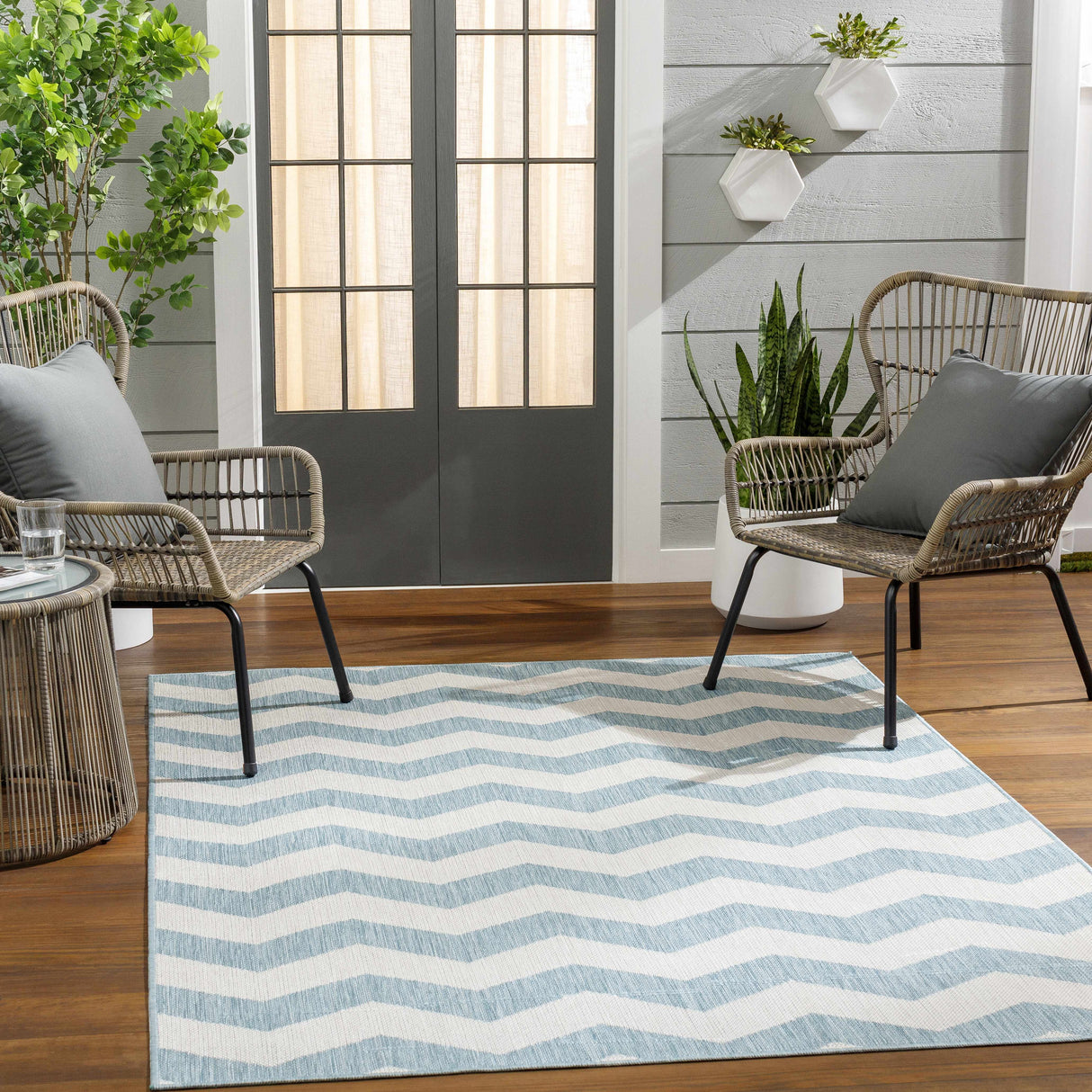 Cheri Thatch Light Blue Area Carpet Area Rug - Clearance