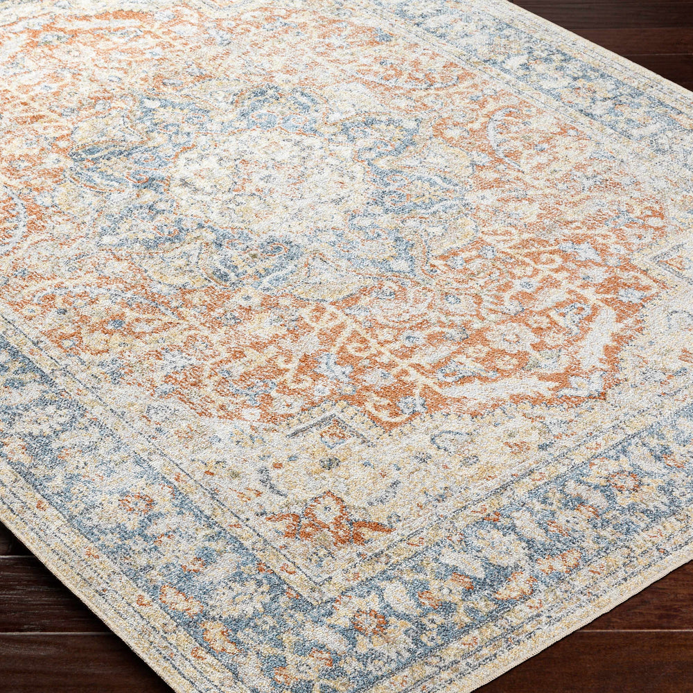 Emke Rust Washable Area Rug - Clearance