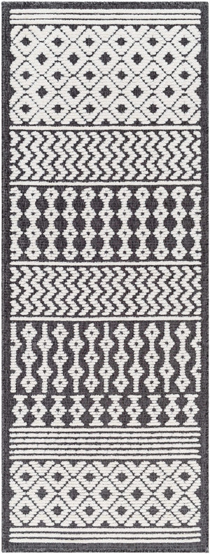 Drago Black Trellis Washable Rug - Clearance