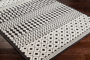 Drago Black Trellis Washable Rug - Clearance