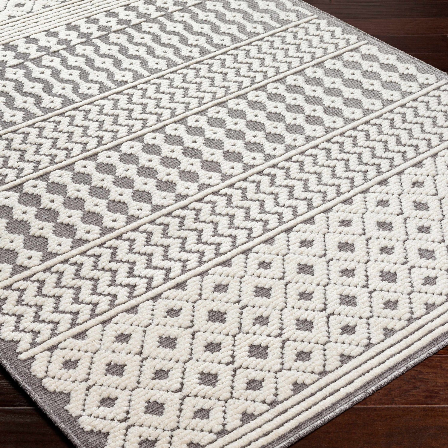 Drago Gray 3D Area Rug - Clearance