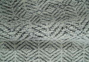 Small 2x3 Hand Knotted Ivory and Charcoal Tribal Design Wool Rug