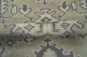 Small 2x3 Traditional Beige And Gray Hand Knotted Wool Rug