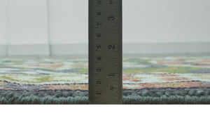 Small 3x5 Green And Gray Hand Knotted Wool Rug