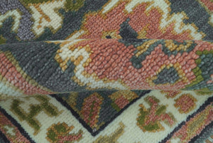 Small 3x5 Green And Gray Hand Knotted Wool Rug