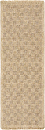 Jurek Beige Checkered Area Rug