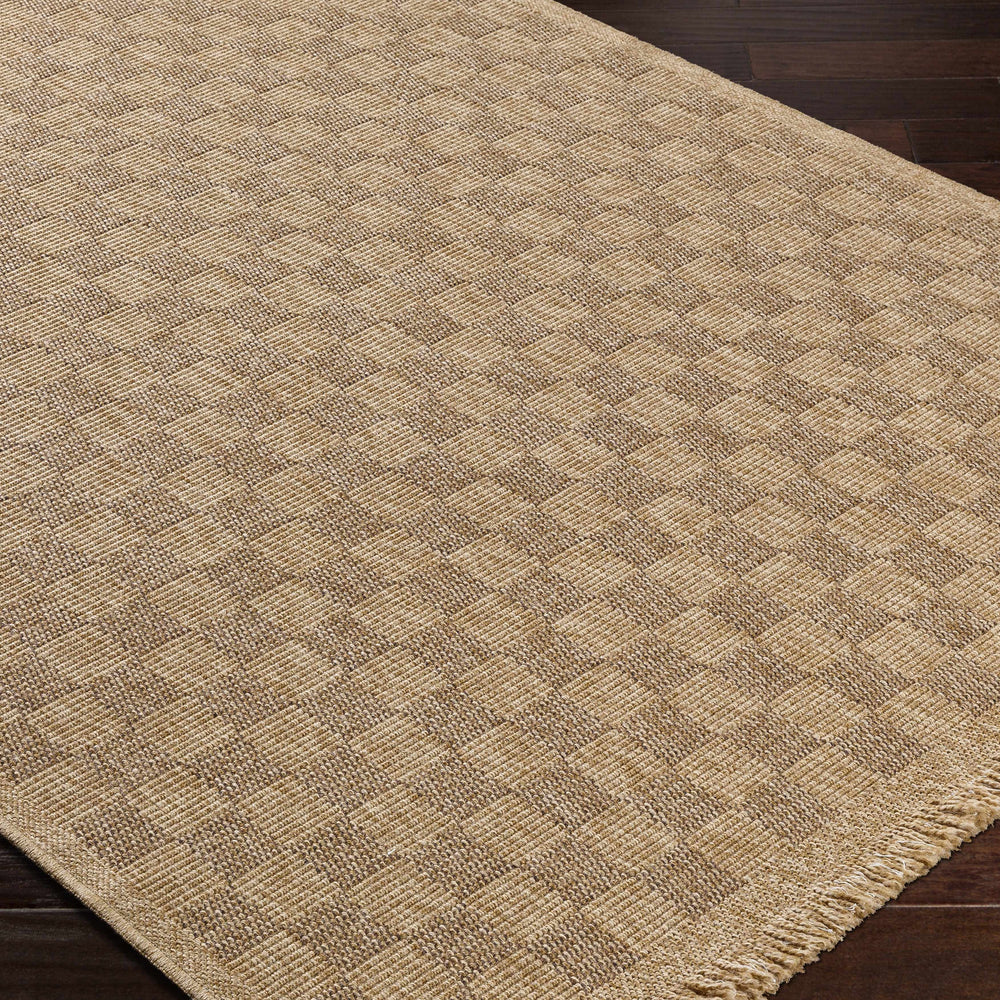 Jurek Beige Checkered Area Rug