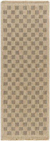Jurek Beige & Brown Checkered Area Rug